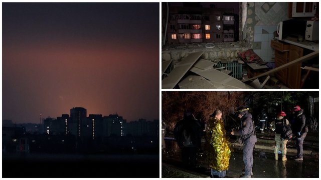 Ukrainiečiai išgyveno dar vieną neramią naktį: rusų smūgiai vien Kyjivu neapsiribojo