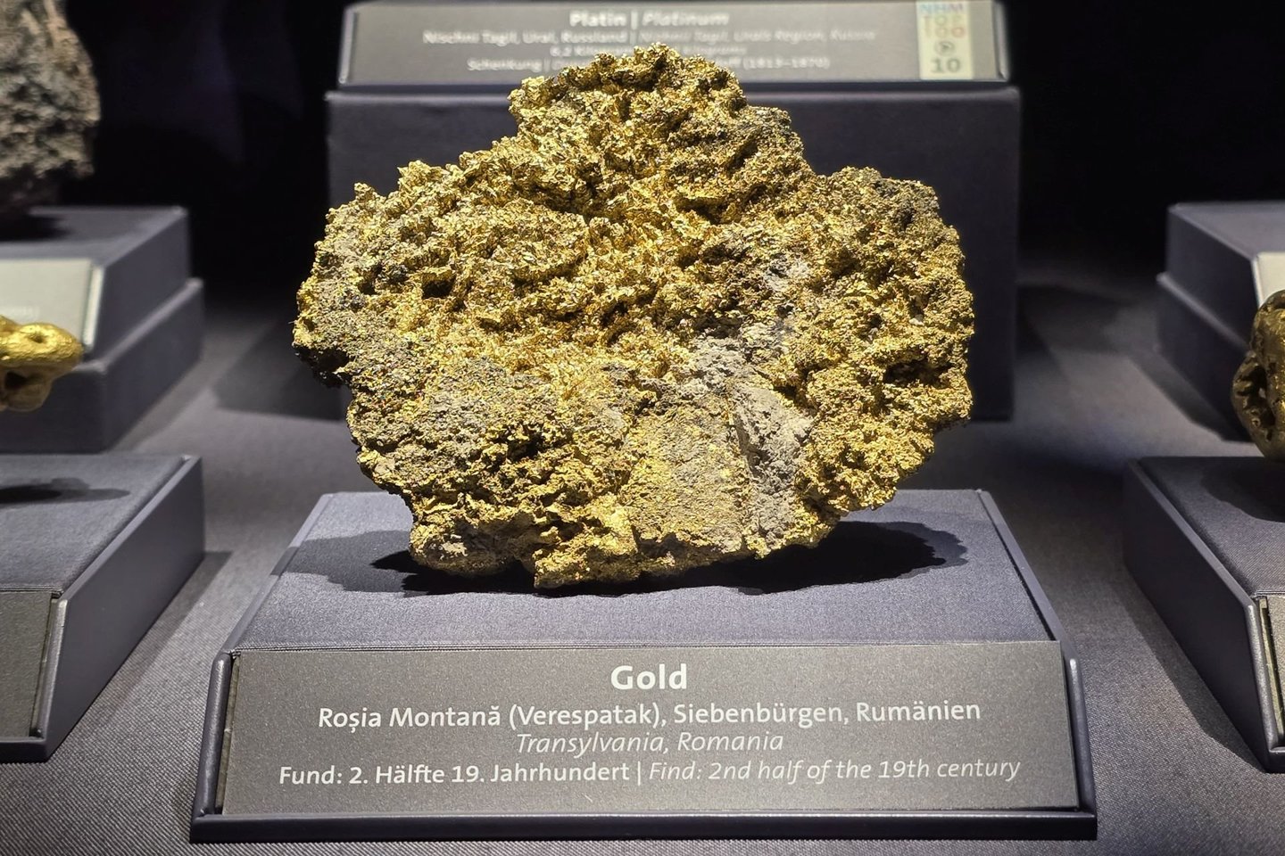 Aukso pavyzdys Vienos Gamtos istorijos muziejuje.<br> A. Rutkausko nuotr.