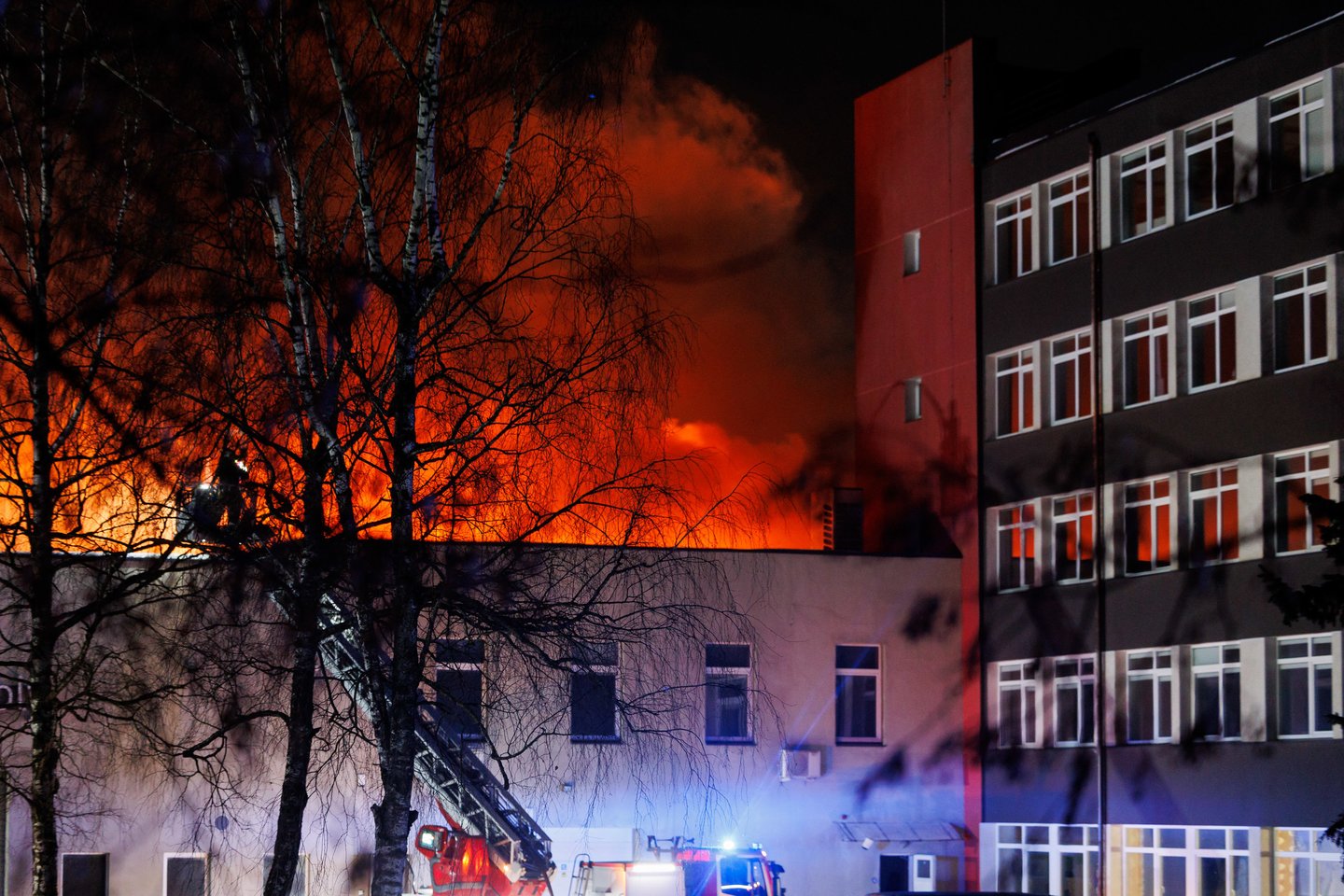 Gaisras Vilniuje.<br> T. Bauro nuotr.