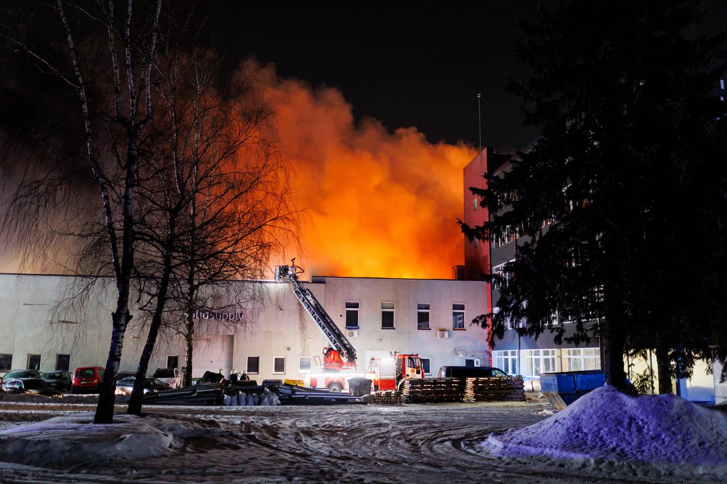 Gaisras Vilniuje.<br> T. Bauro nuotr.