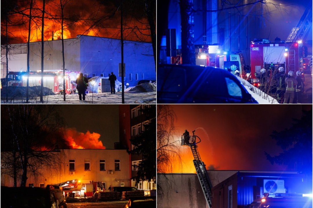 Gaisras Vilniuje.<br> Lrytas koliažas.