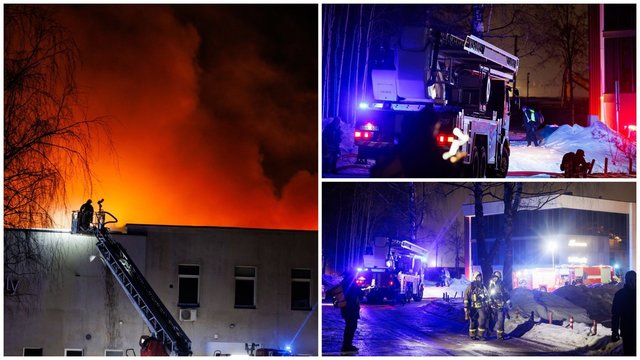 Po didžiulio gaisro Vilniuje – politikų raminimas: žinių apie galimus sabotažo atvejus nėra