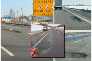 Plinta vaizdai iš Lietuvos kelių: vairuotojai griebiasi už galvos, kelininkai lekia paskui