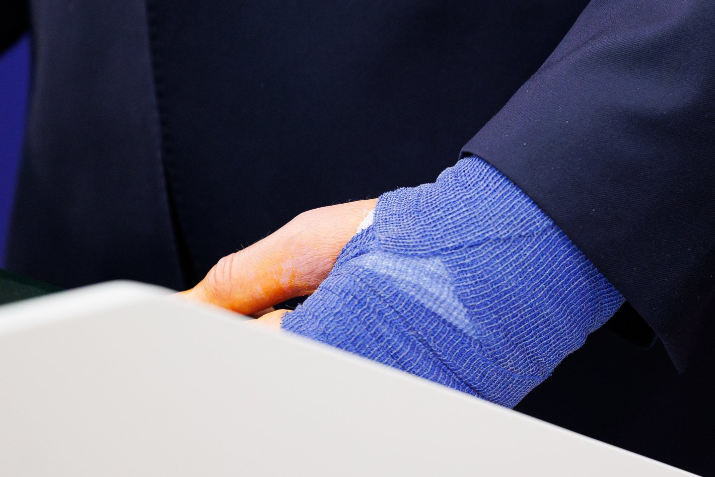 G.Nausėda pirmą kartą pasirodė po patirtos traumos.<br>T.Bauro nuotr.