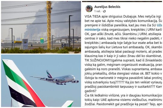Dubajuje įstrigę tautiečiai – pasiklydę valdžios komunikacijos labirintuose: „Pasidomėkit gal pradžioje, ką pezat?“