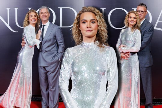 Filmo premjeroje visų akys krypo į Jurgitą Jurkutę: pozavo su dviem svarbiais vyrais