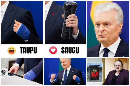 Prezidentui – erotinių prekių parduotuvės pokštas: pateikė savo versiją apie rankos traumą