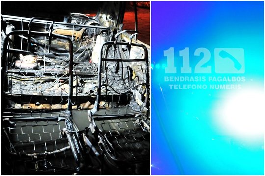 Policija tiria nakties gaisrus Širvintų ir Kauno rajonuose: sudegė automobiliai, lenktyninis bagis, vandens motociklai