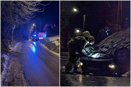 Apsivertus automobiliui Vilniuje nukentėjo jo vairuotojas