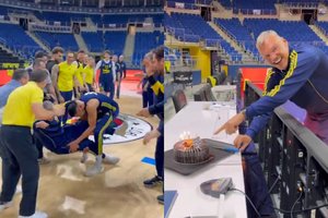 Šarą su gimtadieniu pasveikino ir komanda – lietuvis buvo perverstas ant žemės