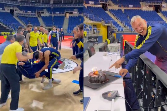 Šarą su gimtadieniu pasveikino ir komanda – lietuvis buvo perverstas ant žemės