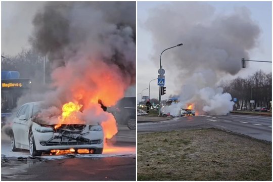 Liūdna savaitgalio pradžia: BMW virto skaisčiu ugnies fakelu