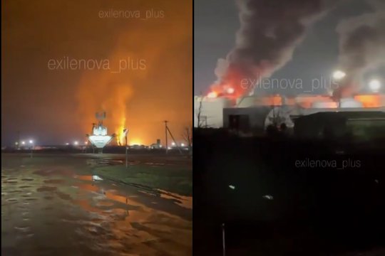 Galingas smūgis: Ukrainos dronai smogė naftos objektui Krasnodaro krašte