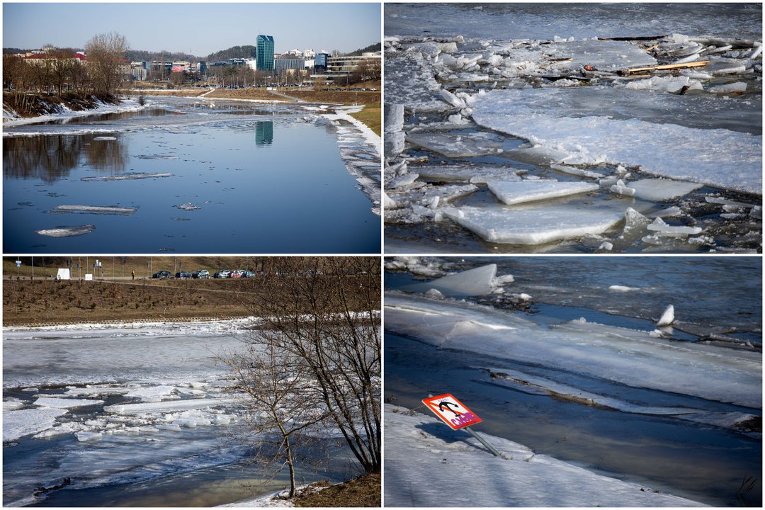 Užfiksavo galingą ledų pajudėjimo momentą: skelbia, ar tikėtis potvynio