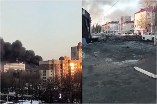 Po smūgio svarbiai rusų gamyklai ukrainiečiai paviešino ir vaizdo įrašą