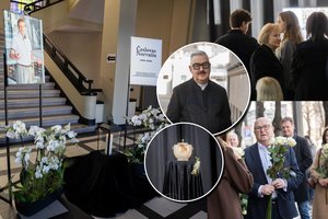 Nešini baltais žiedais artimieji ir draugai paskutinį „sudie“ taria legendiniam šokėjui Č. Norvaišai