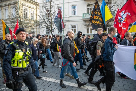 Skambūs šūkiai ir minia Gedimino prospekte: užfiksavo nevienareikšmiškai vertinamas Patriotines eitynes