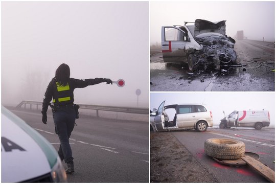 Dėl avarijos uždaryta kelio „Via Baltica“ atkarpa greta Panevėžio, nukentėjo 5 žmonės