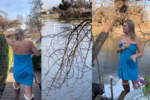 51-erių Eglė Jackaitė ryžosi netikėtam iššūkiui: kūną apgaubė tik rankščluosčiu ir paviešino vaizdo įrašą