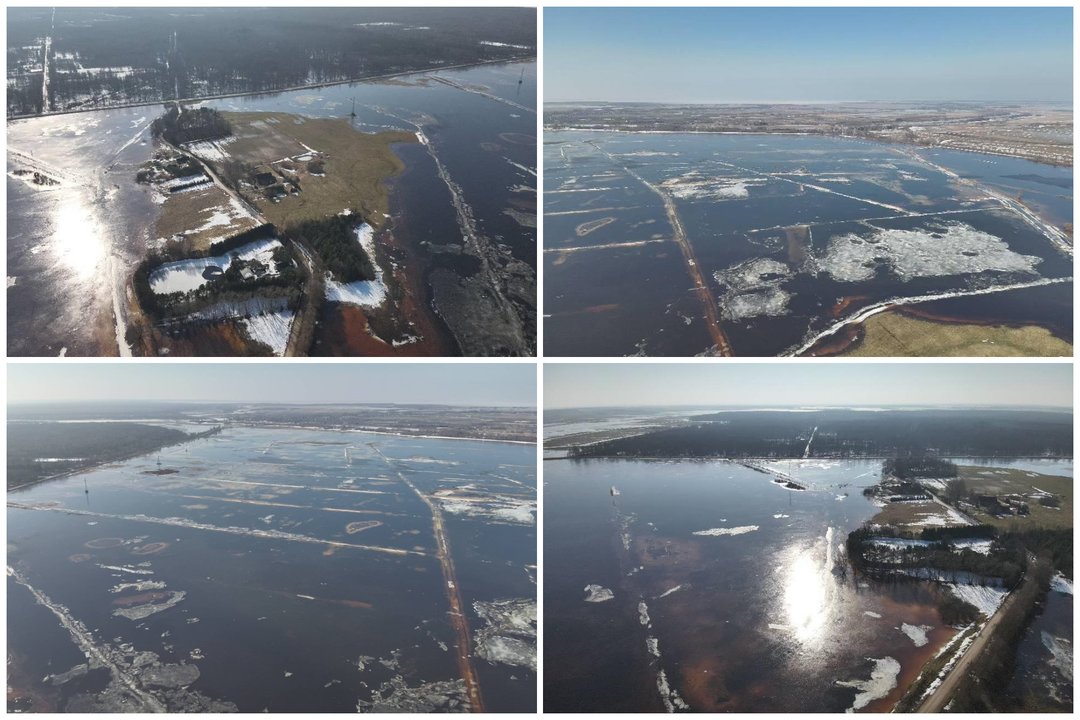 Šilutės r. – pirmieji potvynio ženklai: vanduo jau semia laukus ir miškus