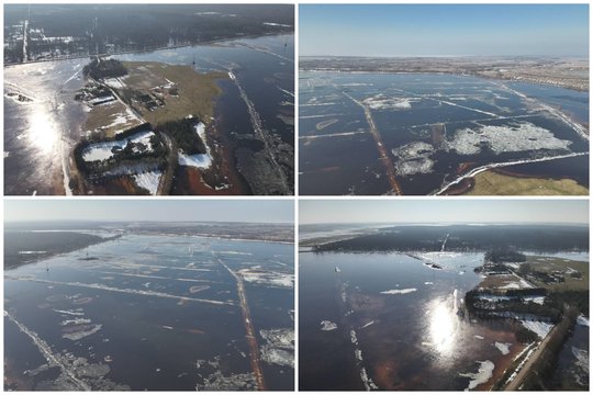 Šilutės r. – pirmieji potvynio ženklai: vanduo jau semia laukus ir miškus