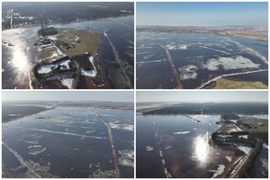 Šilutės r. – pirmieji potvynio ženklai: vanduo jau semia laukus ir miškus