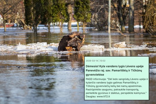 Daliai gyventojų – perspėjimas dėl potvynio: raginama pasirūpinti saugumu