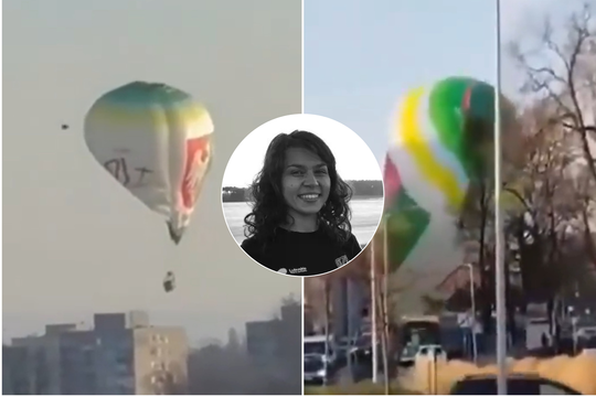 Užfiksavo, kaip atrodė tragiškas oro baliono incidentas Lenkijoje: pilotė iškrito iš krepšio