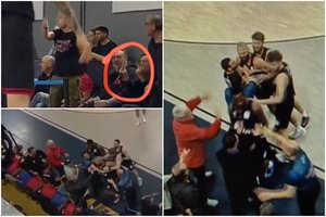 E. Fournier per rungtynes nutarė susipešti su jam replikas laidžiusiu sirgaliumi