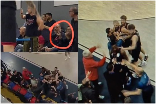 E. Fournier per rungtynes nutarė susipešti su jam replikas laidžiusiu sirgaliumi