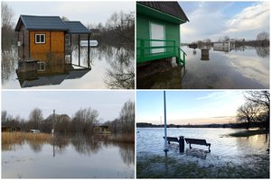 Kėdainiuose – potvynis: ledo sangrūdos užtvenkė upę, prasidėjo masinis užliejimas