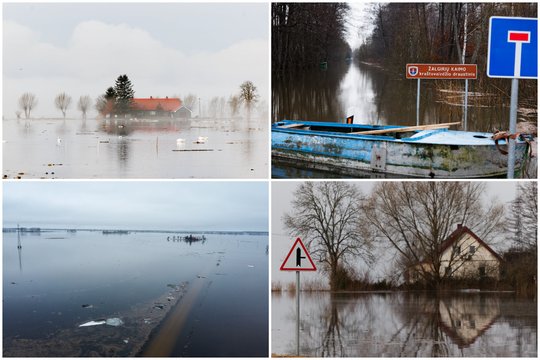 Sparčiai kylant potvyniui Šilutės r. – ekstremali situacija: apsemtos sodybos ir keliai