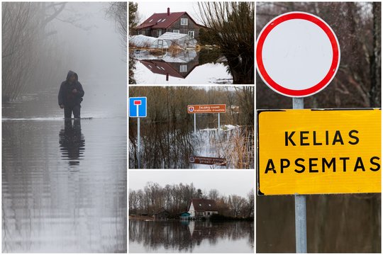Užfiksavo potvynį Šilutės r.: po vandeniu atsidūrė 6 kaimai