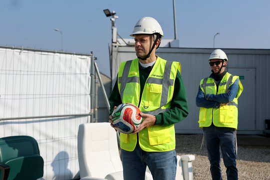 Dar nepastatytame Vilniaus Nacionaliniame stadione buvo įmuštas pirmasis įvartis