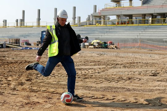 Dar nepastatytame Vilniaus Nacionaliniame stadione buvo įmuštas pirmasis įvartis