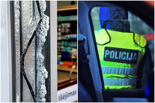 Panevėžyje išdaužtas parduotuvės durų stiklas – įkliuvo du nepilnamečiai