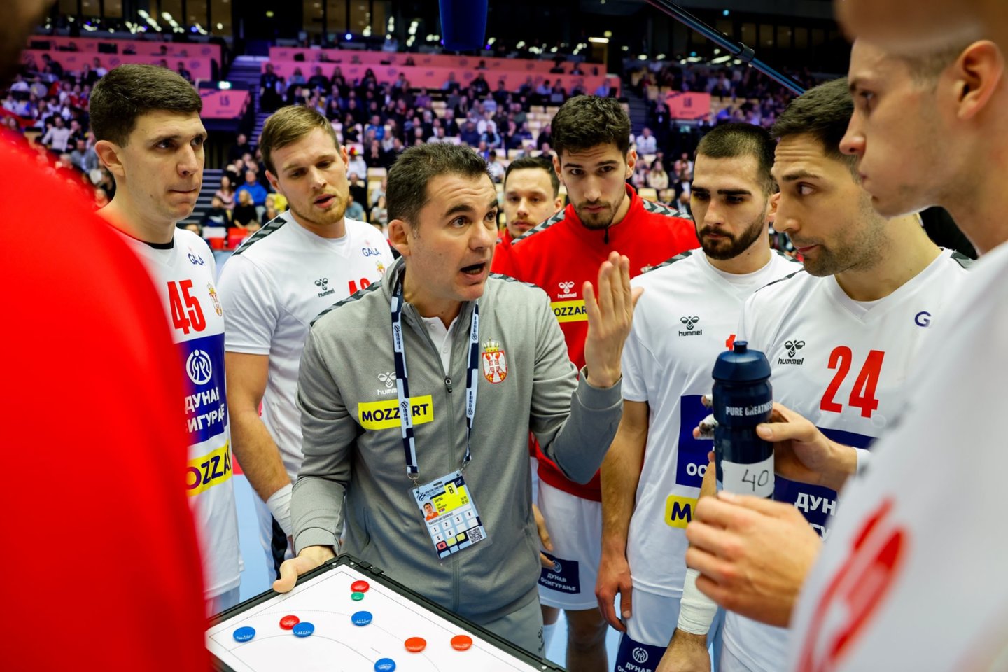 Serbijos vyrų rankinio rinktinė<br> EHF nuotr.