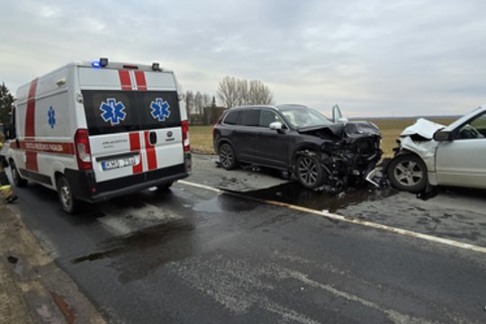 Vaizdai iš avarijos Šilutės r.: po smarkios kaktomušos prireikė visų tarnybų