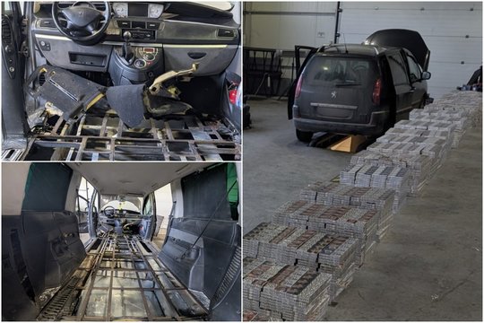 Muitininkai išardė didele kontrabandos slaptaviete virtusį užsieniečio automobilį: aptikta 60 000 eurų vertės cigarečių