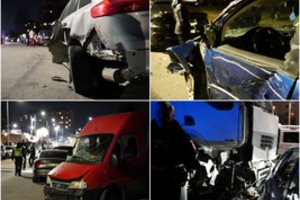 Panevėžyje girtas vairuotojas vilkiku daužėsi į automobilius – apgadinta per 20 transporto priemonių