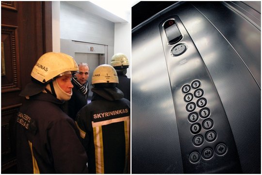 Kaišiadorių rajone ugniagesiai gelbėjo lifte su mažamečiu užstrigusią moterį