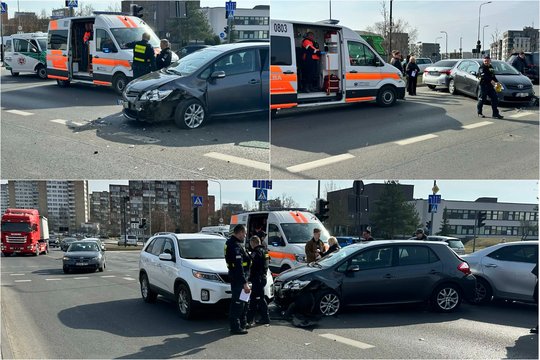Vilniuje, Ozo gatvėje, susidūrė trys automobiliai – formavosi spūstys