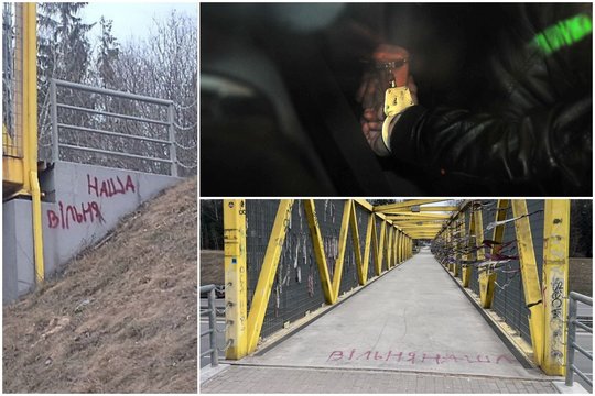 Vilniaus centre sulaikytas nepilnametis, po Seimo langais keverzojęs baltarusiškus užrašus