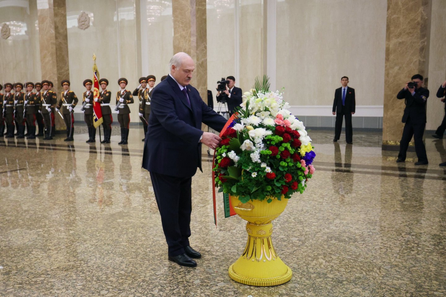 Kim Jong Uno ir A. Lukašenkos susitikimas.<br>EPA/ELTA nuotr.