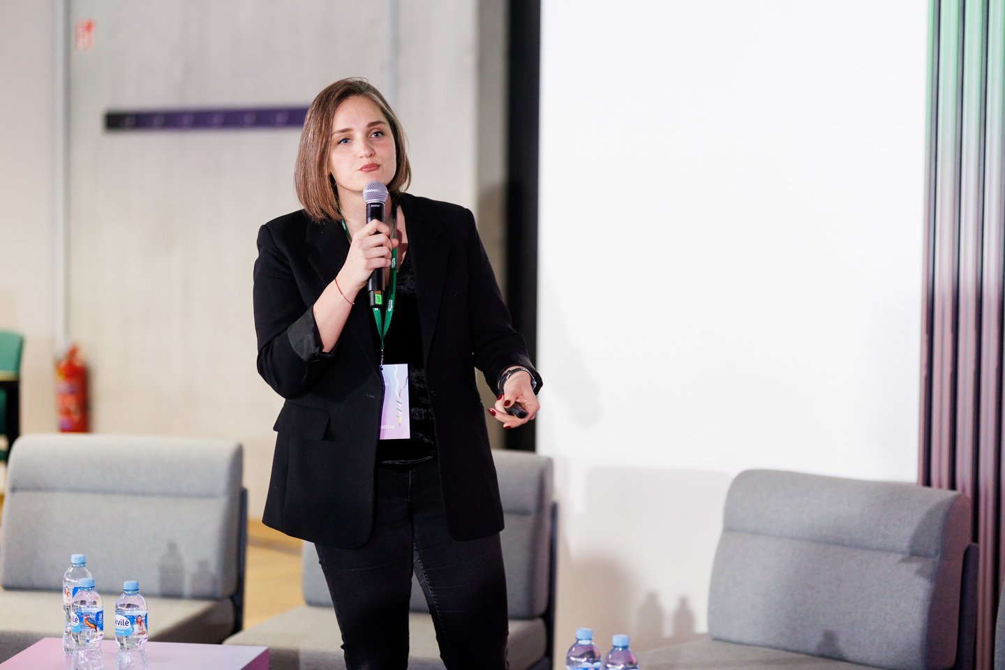 Forume „Švietimo kodas“ Mokslo ir inovacijų sklaidos centro „Mokslo sala“ vadovė Aistė Lukaševičiūtė.<br> T. Bauro nuotr.