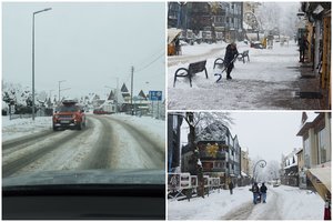Į dalį Europos sugrįžo žiema: sniegas užklojo ir lietuvių pamėgtą Lenkijos kurortinį miestelį