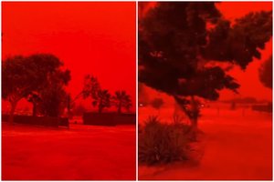 Australijoje – siaubą varantis vaizdas: dangus nusidažė kraujo spalva