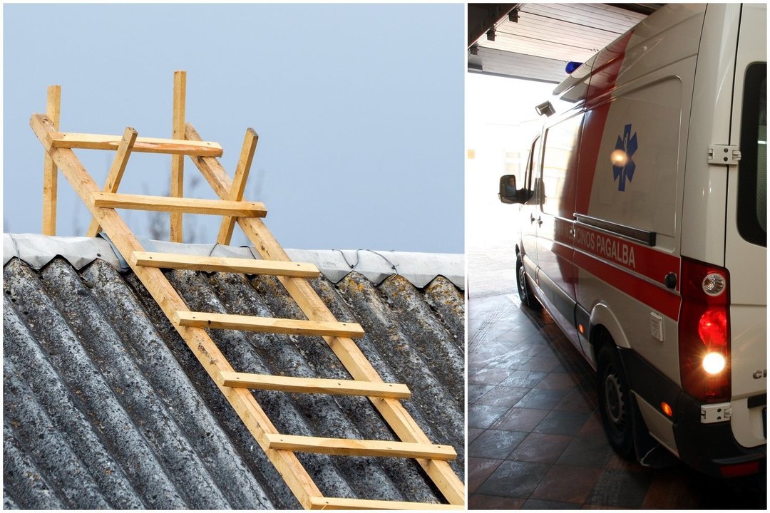 Vilkaviškio rajone nuo kopėčių nukrito vyras – sužalotasis išvežtas į ligoninę