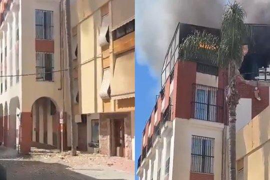 Košmaras Ispanijoje: viešbutyje nugriaudėjo sprogimas, pakilo dūmų stulpas