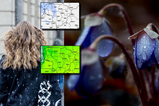 Sinoptikas pateikė naujausią prognozę: su lietumi – ir šlapios snaigės